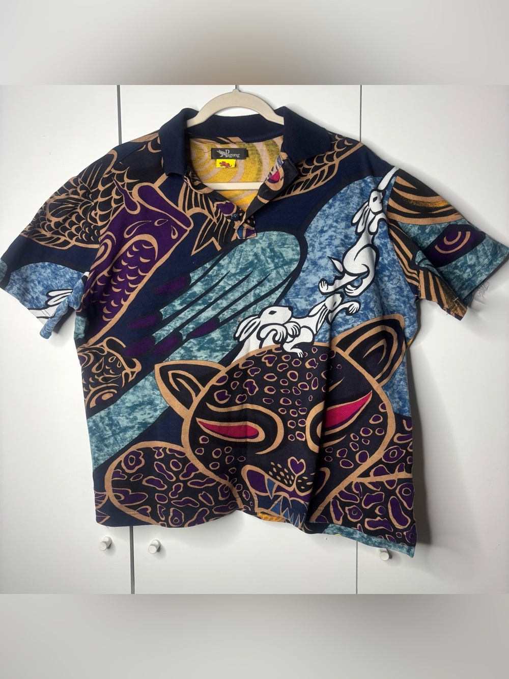 Graphic Print Polo Shirt - Multicolor